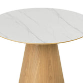 Arlen Round Marble Ceramic Dining Table - W120cm - Pendle Village Furniture